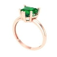 thumbnail image 2 of 2 ct Heart Cut Simulated Emerald Solitaire Engagement Ring for Women in 18K Rose Gold, 2 of 5