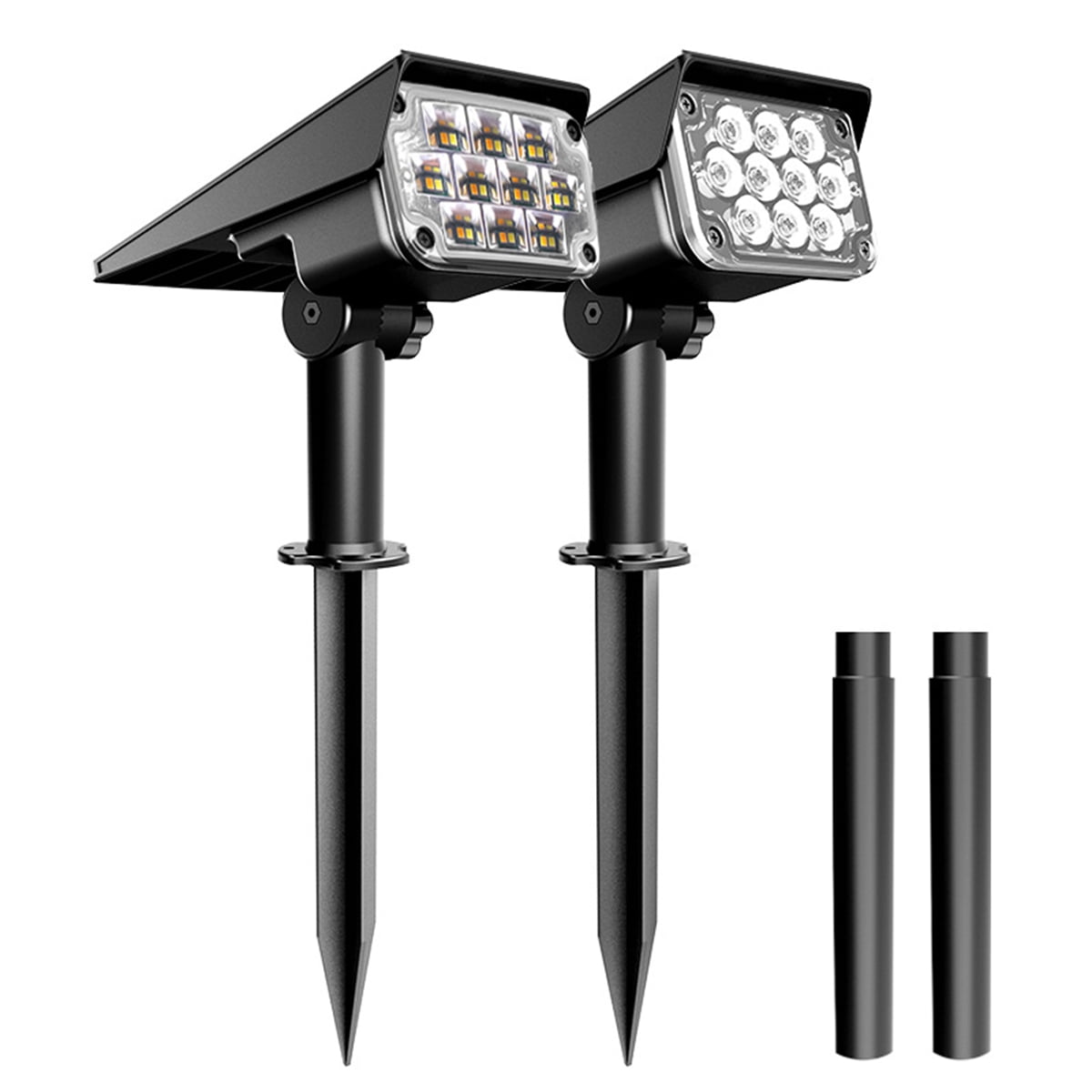 Outside Solar Spotlight, Ground + Wall Mount Dual Use, Rotatable, Auto
