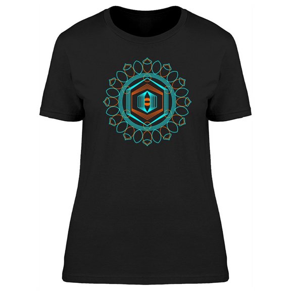 Orange Eye Mandala T-Shirt Women -Image by Shutterstock, Female x-Large