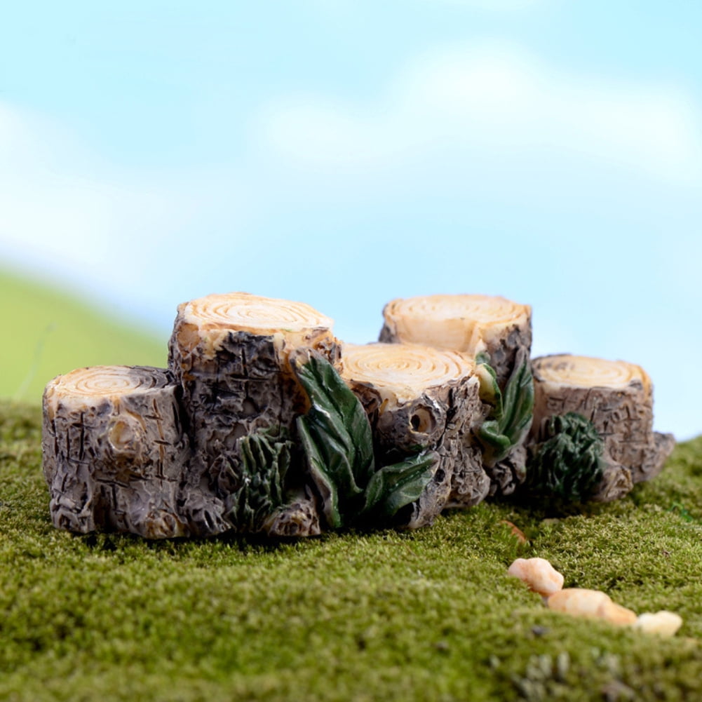 Stump stool Resin Miniature Figurine Garden Dollhouse Decor Micro Landscape FH 