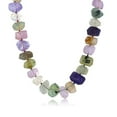 thumbnail image 2 of Gem Stone King 18 inch Simulated Amethyst Citrine Prehnite Rose Quartz Knotted Necklace, 2 of 2