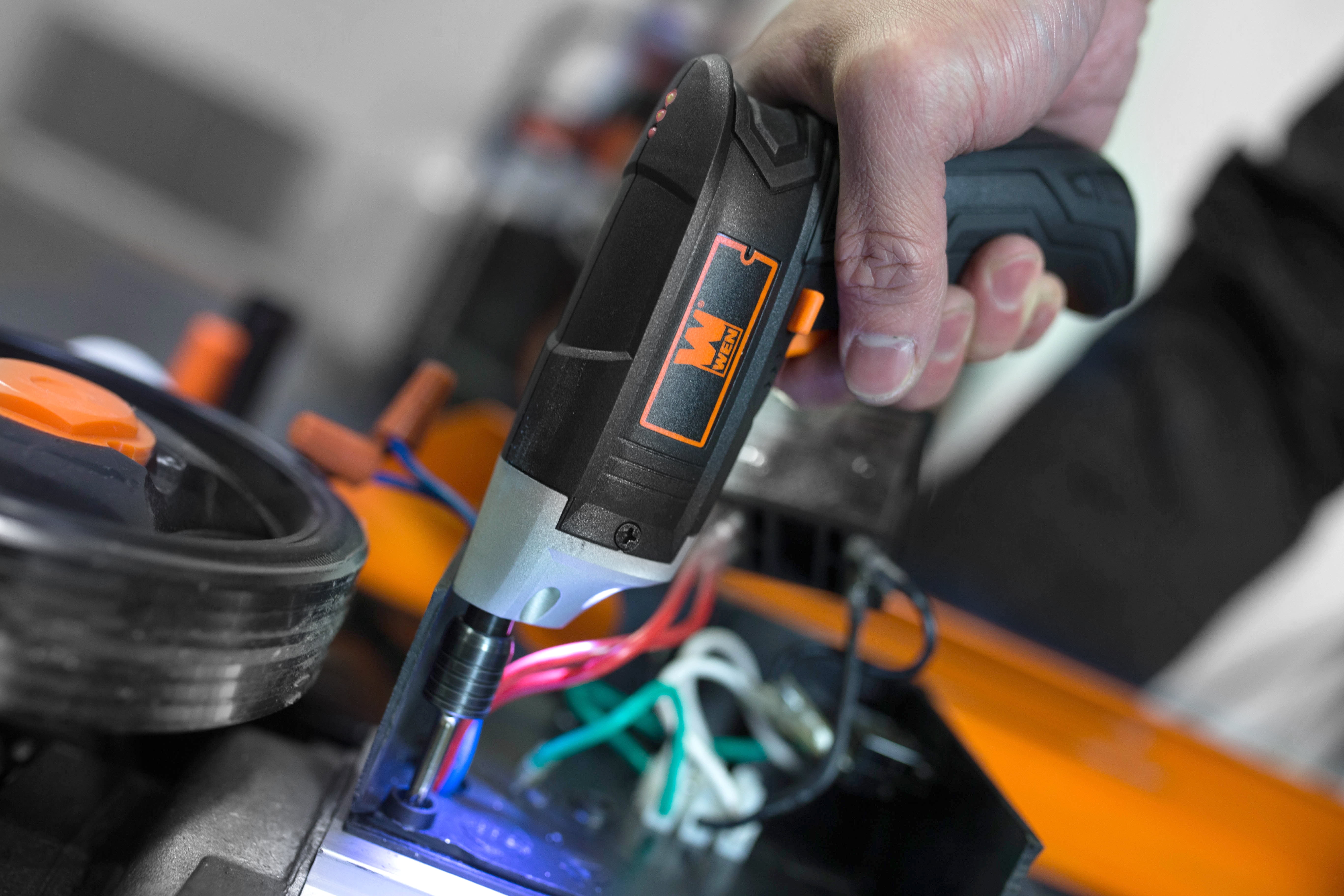 WEN 3.6V Lithium-Ion Cordless Electric Screwdriver with Bits and Belt Holster