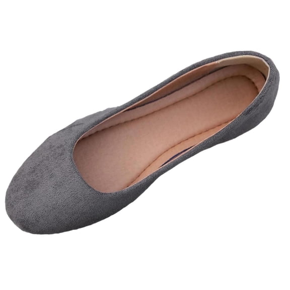 Utoimkio Flocked Ballet Flats for Women Pointed Toe Office Work Walking Shoes Comfort Lightweight Loafers for Women