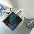 thumbnail image 7 of DouZhe Reusable Grocery Bags, Night Space Stars Lightweight Polyester Canvas Cloth Tote Bag for Travle Gym Shopping School, 15" x 16", 7 of 7