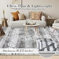 thumbnail image 4 of Washable Area Rug 5' x 7' Rugs, Ultra Thin Dining Room Rugs Bedroom Rug, Boho Distressed Farmhouse Accent Indoor Throw Rugs Floor Carpet for Living Room Bedroom, Gray, 4 of 6