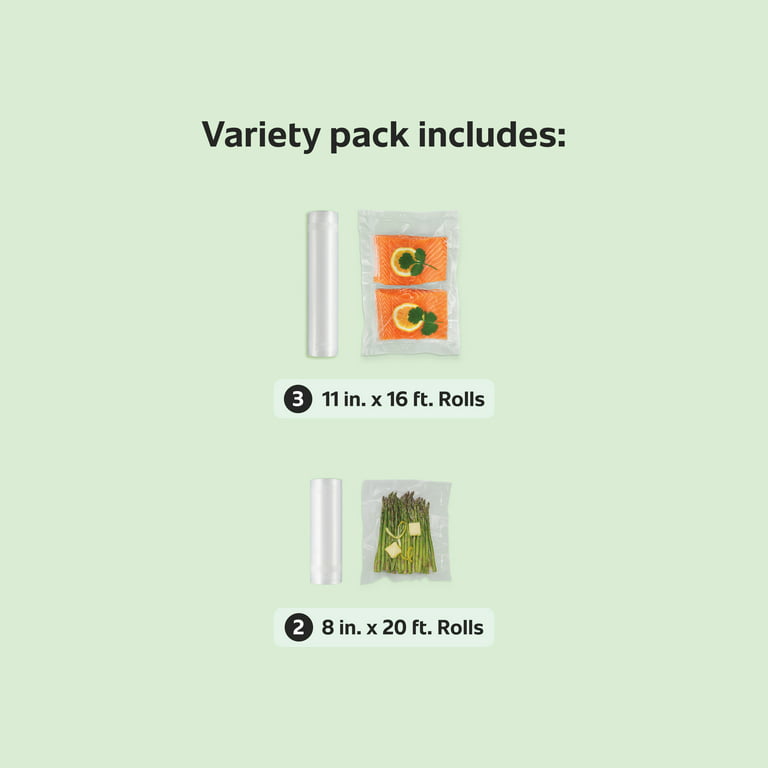 Vtuuu Small Vacuum Sealer Bags for Food Saver Vacuum Sealer Bags Rolls 3  Pack 6 8 11 Inch Food Vacuum Seal Bags Freezer Bags For Vacuum Sealer  Machine - Yahoo Shopping