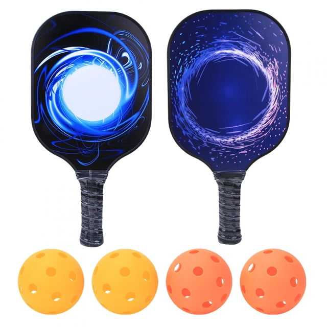 Greensen Outdoor Pickleball Paddle,2Pcs Pickleball Paddles Beach Rackets with Carbon Fiber Face and Balls for Outdoor Sports,Carbon Pickleball Paddle