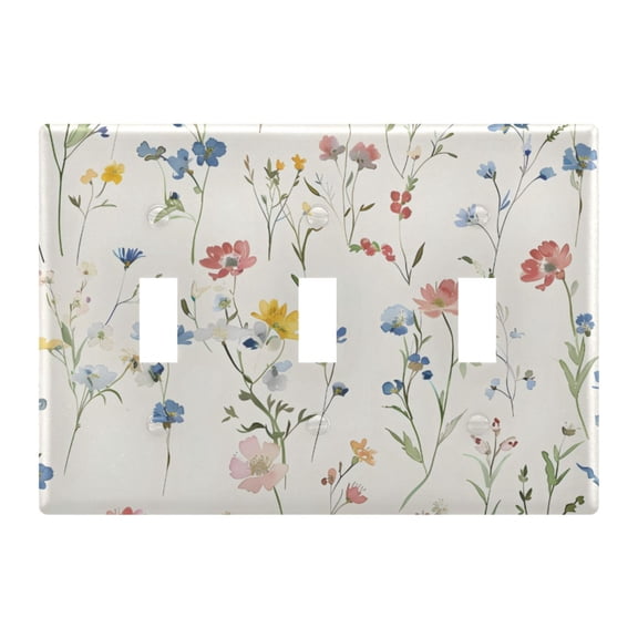 Light Switch Cover Dainty Little Flowers Watercolor Plates Faceplate Decorative Switch Plate for Bedroom Home Decor
