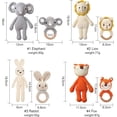 thumbnail image 7 of 2PC Wooden Baby Elephant Rattle & Crochet Doll Plush Elephant tuffed Lion Animals Toy for Newborn Baby 3-6 Months | 100% Handmade Infant Soothe Toys for Sensory and Early Grips Development, 7 of 7