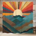 thumbnail image 2 of saxeuu Kids Rainbow Sun Shower Curtain 60Wx72H Inches Pastel Inspirational Quotes Abstract Motivational Lines Sunrise Sunset Beach Fabric Waterproof Polyester Bathroom Home Decor Set with Hooks, 2 of 6