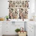 thumbnail image 3 of Retro Honey Birds Kitchen Curtains Valances and Tiers Set of 3 Pink Roses Music Musical Not Animals Tier Curtains and Valance with Rod Pocket for Small Windows, 27.5"x24", 3 of 9