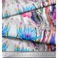thumbnail image 2 of Soimoi Poly Georgette Tissu Feuilles & Tissu Imprimé de Fleurs Tropicales par la Cour 52 Pouces de Large, 2 of 3