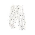 thumbnail image 1 of IROINID Liquidation Pantalon Garçon Fille Été Pantalon Été Coton Lin Sangle Imprimé Rabbit Anti-Moustique, Blanc, 1 of 3