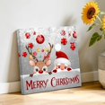 thumbnail image 3 of Canvas Wall Art, Christmas Framed Canvas Prints for Living Room Bathroom, Cute Santa Claus Reindeer Red Xmas Balls Snowy Grey Gallery Wrapped Wall Decor for Home Office, Gifts, 12"x12" Ship Next Day, 3 of 9
