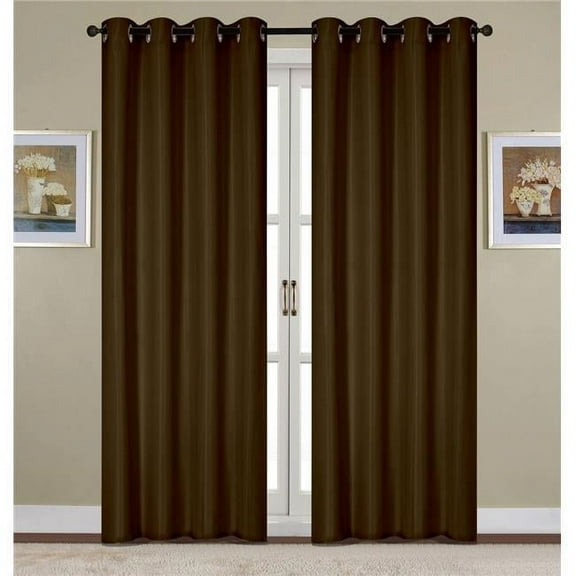 RT Designers Collection Kennedy Room Darkening Grommet Curtain Panel 54" x 84" Chocolate