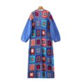 thumbnail image 4 of Suéter de punto tipo cárdigan largo a cuadros estilo abuela hecho a mano para mujer de verano de estilo europeo y americano, 4 of 4
