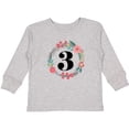 thumbnail image 3 of Inktastic 3rd Birthday Floral Wreath 3 Year Old Girl Girls Long Sleeve Toddler T-Shirt, 3 of 5