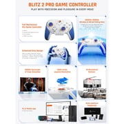 BIGBIG WON BLITZ 2 Bluetooth Wireless Controller with ALPS Joystick for Switch, PC, Android and iOS - Blue