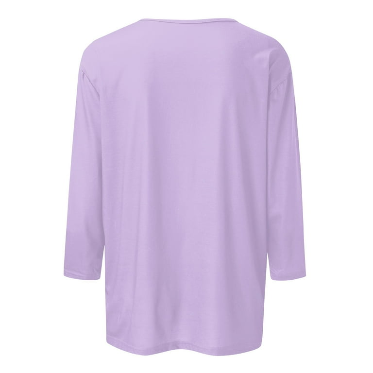 DENGDENG Women Plus Size Tops Elbow 3/4 Length Sleeve DENGDENG Women Plus Size Tops Elbow 3/4 Length Sleeve