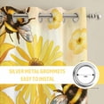 thumbnail image 6 of Sunflower Kitchen Curtains Window Panels, Yellow Floral Elegant Flowers Pastoral Insulated Window Treatment Curtain, Grommet Curtains for Bedroom/Living Room/Bathroom, 2 Piece 52"Wx72"L, 6 of 8