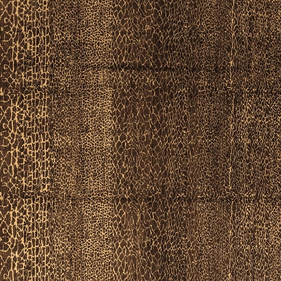 Ahgly Company Indoor Square Abstract Brown Modern Area Rugs, 5' Square