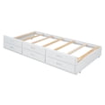 thumbnail image 3 of Noble House Twin Size Wooden Bed with Trundle, Drawers, Storage Headboard and Outlets, White, 3 of 12
