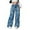 Blue, variant on High Waisted Loose Fit Straight Leg Jeans for Women Blue Baggy Denim Pants with Rhinestone Accents, Cute Bow Detail, Casual Scene Outfit