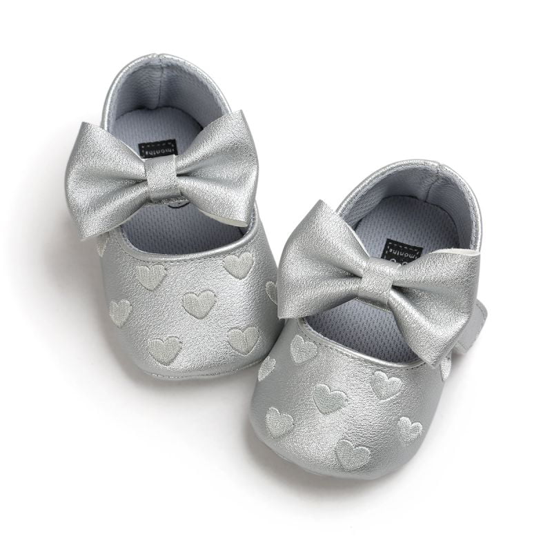 Newborn Baby Girls Heart-shaped Sandals Kids Anti-slip Soft Crib Sole Sneakers 