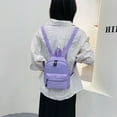 thumbnail image 3 of Yucurem Solid Color Backpack Preppy Style Nylon Mini Rucksack for School Travel (Purple), 3 of 10
