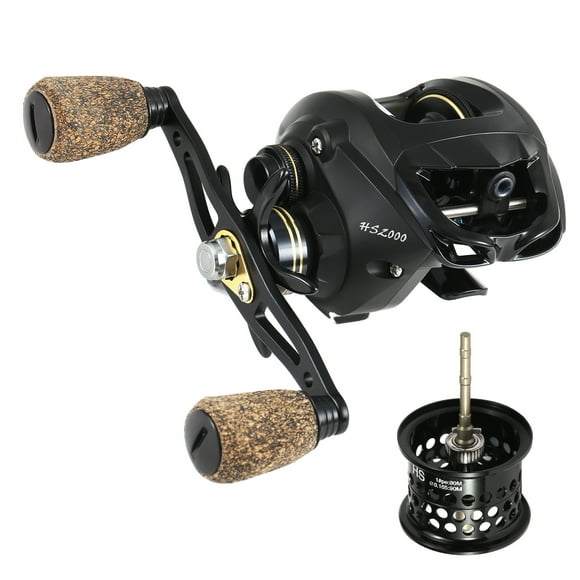EXBERT HS200 Dual Spool Baitcasting Reel with 18+1 Bearings, 10kg Brake, 6.3:1 Gear Ratio, Anti-Slip Cork Grip, Left/Right Hand Options