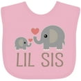 thumbnail image 3 of Inktastic Little Sister Elephant Girls Baby Bib, 3 of 4