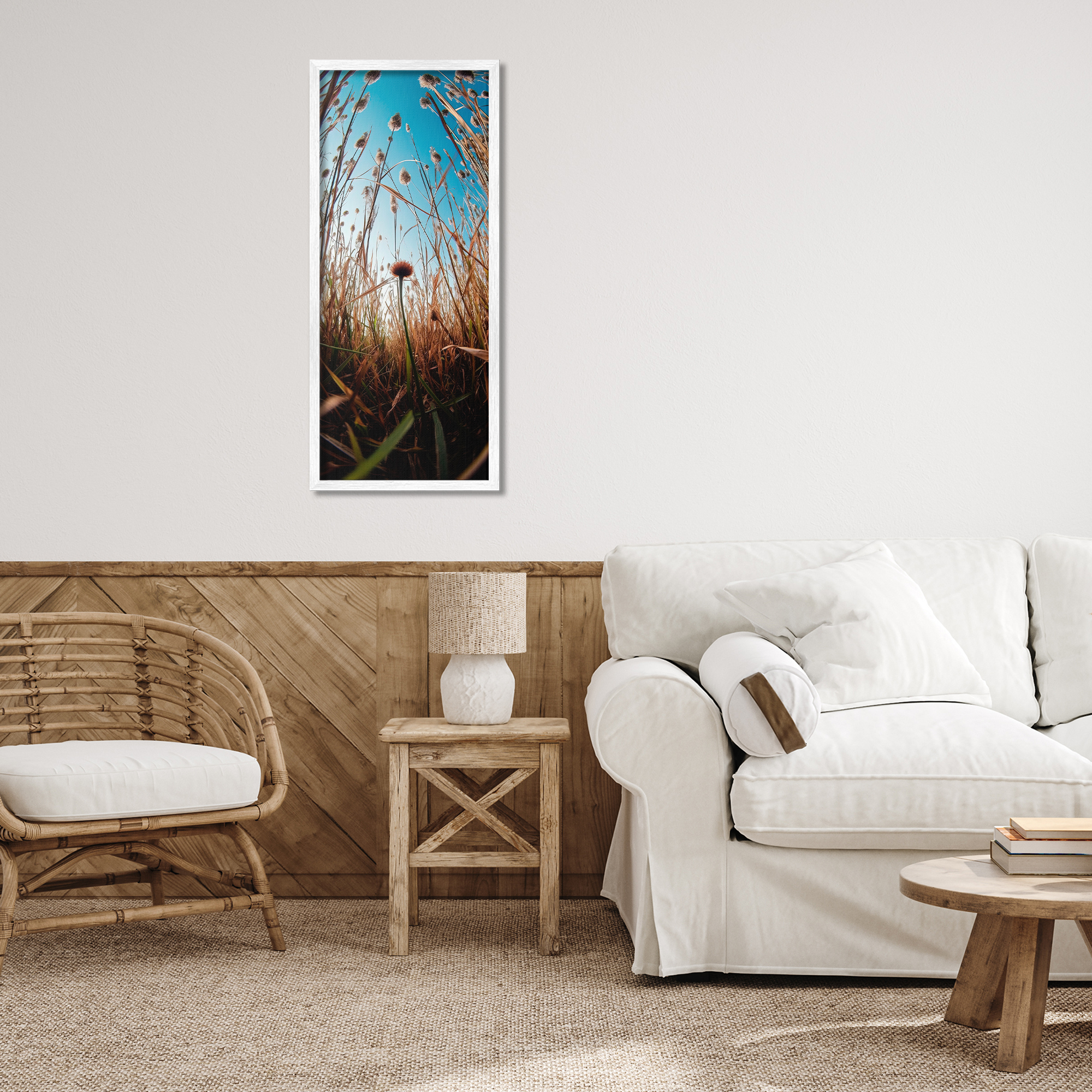 Daydream Botanical Meadow White Framed Giclee Art, design by Decent Exposures
