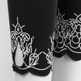 thumbnail image 3 of Leggings Capri de color liso para mujer, para deportes, gimnasio, yoga, correr, fitness, talla grande Negro 4XL, 3 of 8