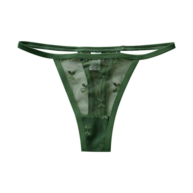 Aayomet sous-Vêtements en Coton pour Femmes Dentelle Pur Coton Entrejambe (Vert, P)