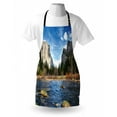 thumbnail image 4 of Nature Scene Apron, El Capitan Towers Above Valley Yosemite National Park California, Unisex Kitchen Bib with Adjustable Neck for Cooking Gardening, Adult Size, Azure Blue Multicolor, by Ambesonne, 4 of 4