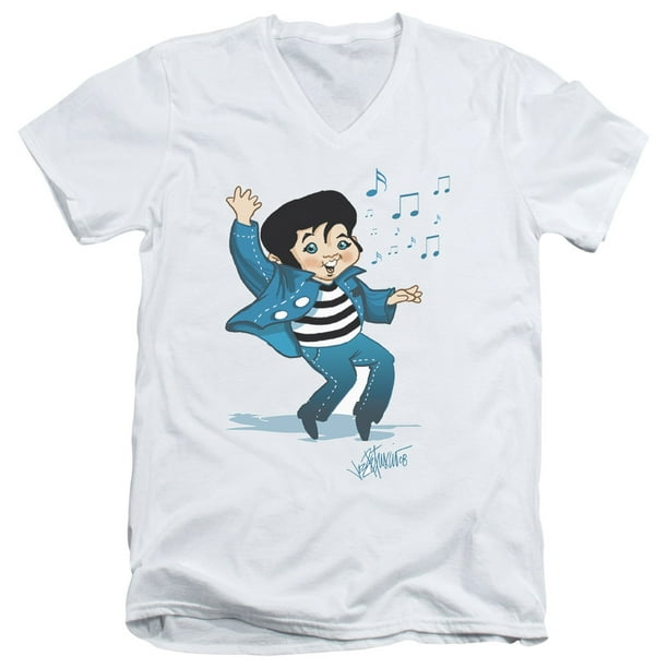 Elvis Presley Lil Jailbird V-Neck T-Shirt White Elvis Presley Lil Jailbird V-Neck T-Shirt White