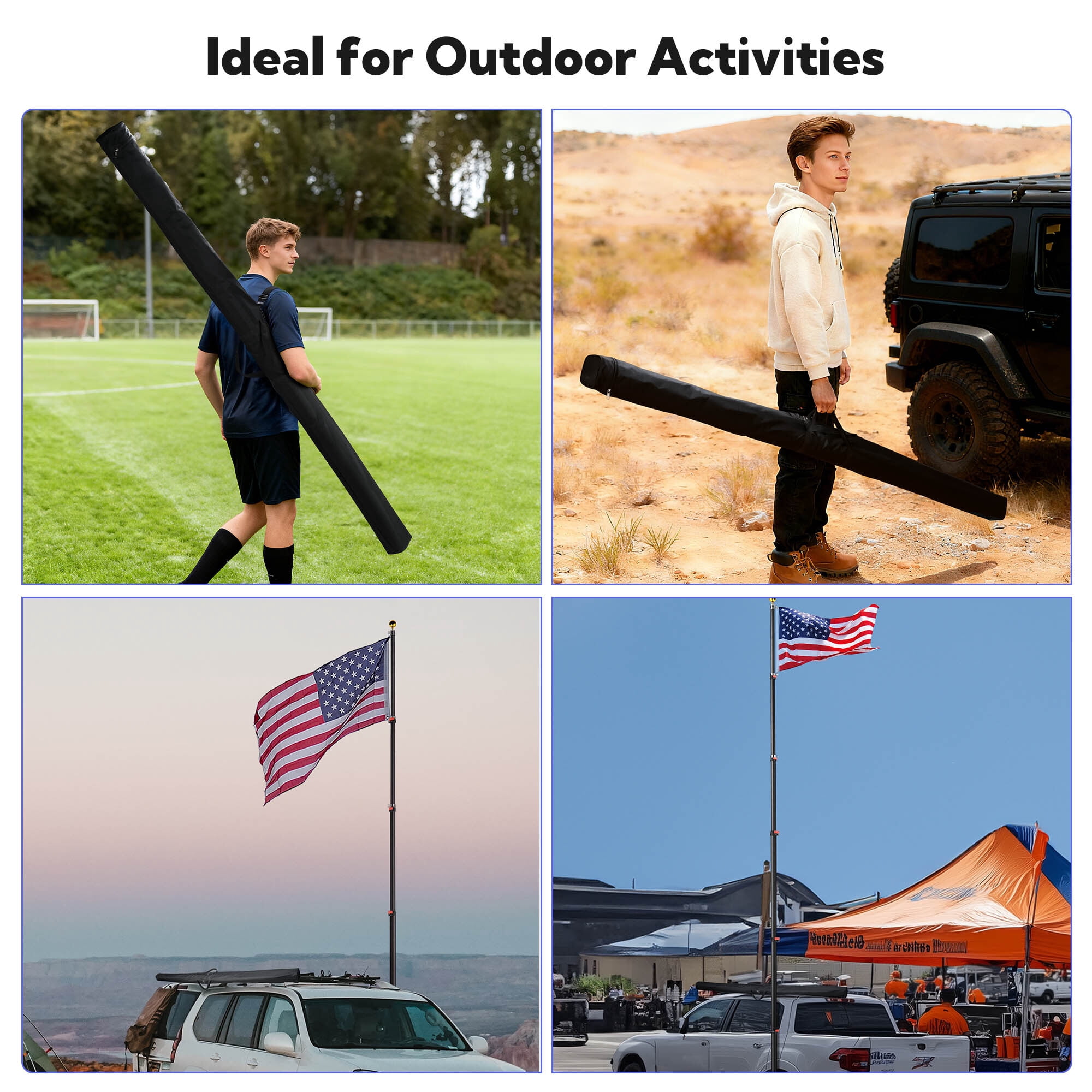 Yescom 80" Flag Pole Carrying Bag for 25/30 Ft Tailgate Telescopic Flagpole