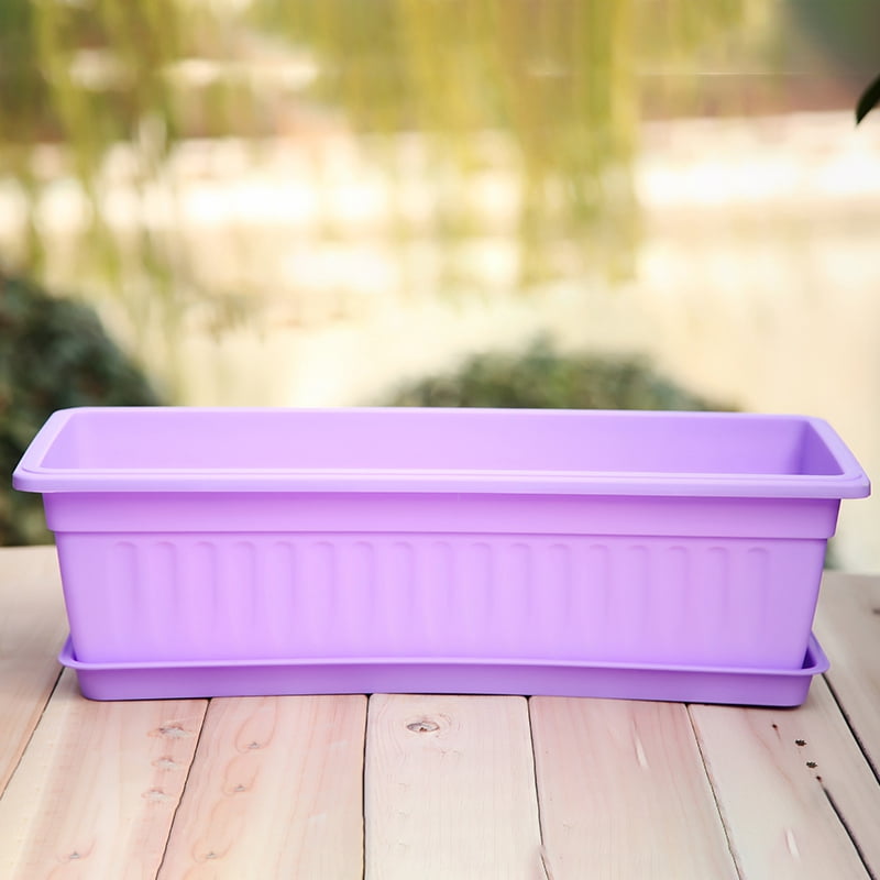 4 Packs 17 Inches Flower Window Box Plastic Vegetable for Windowsill, Patio, Garden, Home Decor, Porch