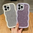 thumbnail image 4 of for iPhone 12 Pro Max Case Bling Glitter Curly Wave Frame Shape Soft TPU Shockproof Cute Phone Case for iPhone 12 Pro Max 6.7 Inch Women Girl Purple, 4 of 12