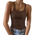 thumbnail image 1 of Artfish Women's Sleeveless Tank Top Form Fitting Scoop Neck Ribbed Knit Basic Cami Shirts, 1 of 8