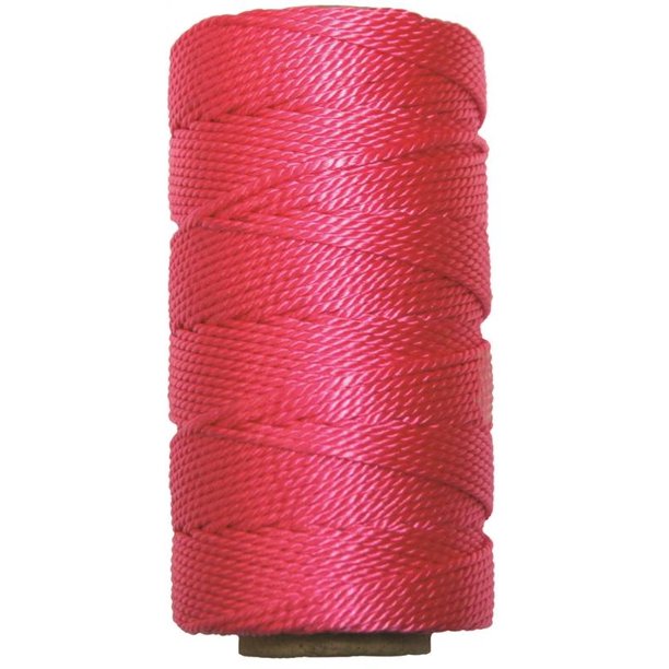 5694658,TWISTED NYLON TWINE Size x Length Ft=18 x 500,Color=Pink