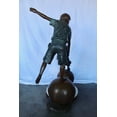 thumbnail image 6 of Nifao Boy and poodle balancing circus stars bronze statue – Outdoor Garden Decor Sculpture, 38"L x 27"W x 55"H, 6 of 11
