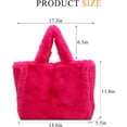thumbnail image 3 of Fluffy Tote Bag for Women, Cute Fuzzy Tote Handbag Faux Fur Bag Furry Purse, 3 of 7