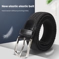 thumbnail image 1 of YAOBAMM Stretch Canvas Weave Belt Mens Elastic Belt Solid Color Wide Band Metal Pin Buckle Durable Waist Strap for Pants, 1 of 7