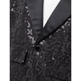 thumbnail image 5 of inlzdz Boys Sequins Slim Fit Formal Tuxedo Blazer Wedding Party Prom Homecoming Dressy Coat Jacket Black 14, 5 of 7