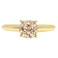 thumbnail image 7 of Solitaire Engagement Ring for Women - 1ct Simulated Champagne Diamond in 14K Yellow Gold Promise Ring, 7 of 7