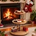 thumbnail image 6 of Virelaxpo Christmas Tree Shaped Three-Tier Cake Stand, Wooden Decorative Tray for Holiday Parties and Gatherings, Festive Serving Platter for Cakes Cookies and Treats, 6 of 6