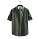 thumbnail image 1 of pstuiky Camisas casuales de manga corta para hombre, Camisa informal de manga corta con cuello alto y botones para hombre, color liso camisas casuales para hombre xl, 1 of 3
