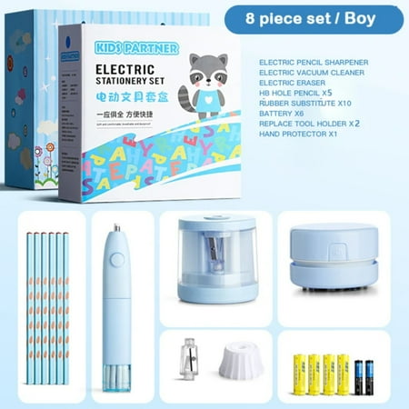 CHEN LIN 11Pcs/Set Unicorn Stationery Set Pencil Sharpener Desktop Vacuum Cleaner Eraser Student Stationery
