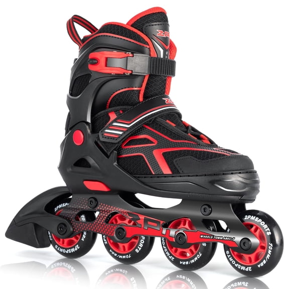 2Pm Sports Torinx Patines en línea ajustables para niños Patines divertidos para principiantes para niños, jóvenes, niñas, hombres y mujeres, rojo pequeño